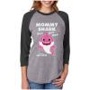 imageMommy Shark Shirt Baby Shark Mother 34 Women Sleeve Baseball Jersey ShirtBlackGray
