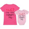 imageOur First Mothers Day Mommy and Me Matching Outfits Mom and Baby Shirts SetMom Pink  Baby Pink