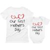 imageOur First Mothers Day Mommy and Me Matching Outfits Mom and Baby Shirts SetMom White  Baby White