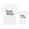 imageTstars Tough Cookie Mommy and Me Matching Outfits Mothers Day Mom ampamp Baby Shirts SetMom White  Baby White