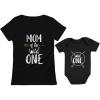 imageTstars Wild One Mommy and Me Matching Outfits 1st Birthday ampamp Mothers Day Shirt Set for Mom and BabyMom Black  Baby Black