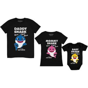 imageBaby Shark Family Set for Daddy Mommy Baby Matching Father Mother Infant OutfitsMom Black  Dad Black  Baby Black