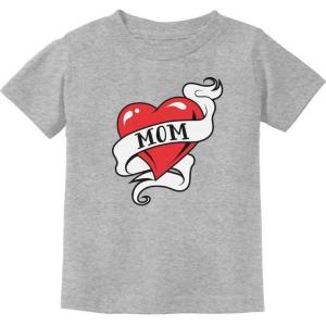 imageMom Heart Tattoo for Mothers Day Love Mom ToddlerInfant Kids TShirtGray