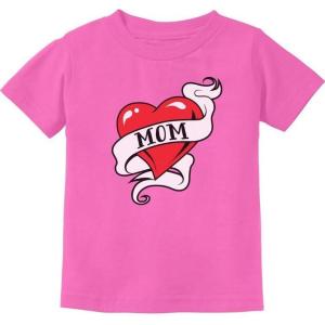 imageMom Heart Tattoo for Mothers Day Love Mom ToddlerInfant Kids TShirtPink