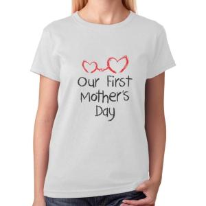 imageOur First Mothers Day Shirt Mom and Baby Women TShirtWhite