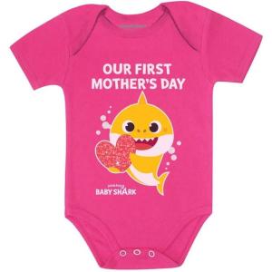 imageTstars 1st Mothers Day Baby Shark Doo Doo Doo Outfit Mom Gifts Baby Boy Girl Bodysuit Our 1st Mothers DayWow Pink