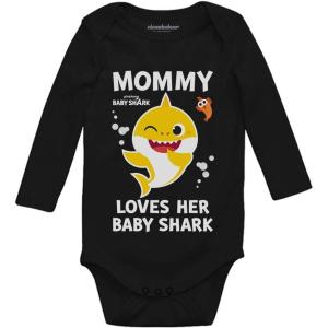 imageTstars Baby Shark Doo Doo Doo Outfit 1st Mothers Day Baby Boy Girl Long Sleeve Bodysuit Loves Baby SharkBlack