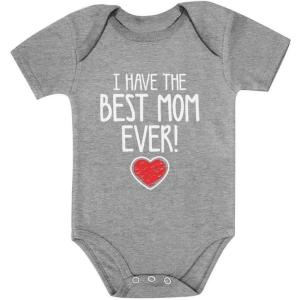 imageTstars I Have the Best Mom Ever Newborn Outfit Gift for New Moms Mothers Day Baby BodysuitGray