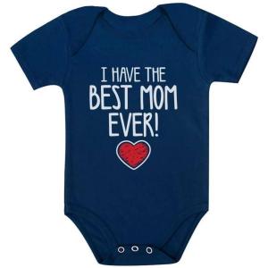 imageTstars I Have the Best Mom Ever Newborn Outfit Gift for New Moms Mothers Day Baby BodysuitNavy