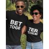 imageBetter Together Matching Shirts for Couples Him and Her Gifts Couple OutfitsMen Black  Women Black