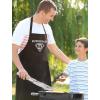 imageDad Apron Fathers Day Daddy Gifts Cooking BBQ Grill Aprons for Men with Pockets One Size Black