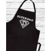 imageDad Apron Fathers Day Daddy Gifts Cooking BBQ Grill Aprons for Men with Pockets One Size Black