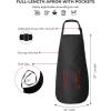 imageDad Apron Fathers Day Daddy Gifts Cooking BBQ Grill Aprons for Men with Pockets One Size Black