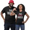 imageFunny Couples Matching Shirts The Boss ampamp The Real Boss His and Hers Boyfriend Girlfriend Wife Husband Couple TshirtMen Black  Women Black