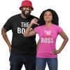 imageFunny Couples Matching Shirts The Boss ampamp The Real Boss His and Hers Boyfriend Girlfriend Wife Husband Couple TshirtMen Black  Women Pink