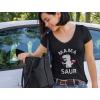 imageMama Shirt Mamasaurus Shirt Dinosaur Mom Shirt Women V Neck TShirtBlack