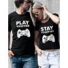 imageMatching Couples Shirts Play Together Stay Together Funny Gamer Tshirt ValentineMen Black  Women Red