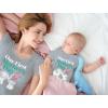 imageMom ampamp Baby Elephant Our First Mothers Day Mommy and Me Matching Outfits Gifts Mom T Shirt and 612M Baby BodysuitGray