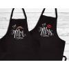 imageMr and Mrs Aprons With Mustache and Red Lips Gift for Couples Wedding Anniversary Newlywed His ampamp Hers Cooking Chef Apron One Size BlackBlack