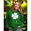 imageTstars St Patricks Day Womens ampamp Teen Girls Hoodie  Irish Shamrock FourLeaf Clover Pullover HoodiesClover  Green