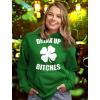 imageTstars St Patricks Day Womens ampamp Teen Girls Hoodie  Irish Shamrock FourLeaf Clover Pullover HoodiesDrink Up  Green