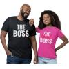imageFunny Couples Matching Shirts The Boss ampamp The Real Boss His and Hers Boyfriend Girlfriend Wife Husband Couple TshirtMen Black  Women Pink