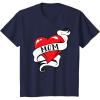 imageKids Mom Heart Tattoo for Mothers Day Love Mom TShirtNavy Blue