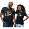 imageKing and Queen Matching Shirts for Couples Him and Her Gifts Boyfriend Girlfriend Wife Husband Couple TShirt SetBlack