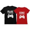imageMatching Couples Shirts Play Together Stay Together Funny Gamer Tshirt ValentineMen Black  Women Red
