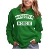 imageTstars St Patricks Day Womens ampamp Teen Girls Hoodie  Irish Shamrock FourLeaf Clover Pullover HoodiesHangover  Green