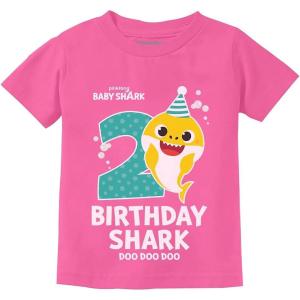image2nd Birthday Baby Shark Shirt 2 Year Old Birthday Boy Girl Toddler Kids TShirtPink