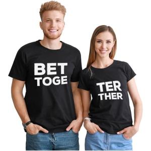 imageBetter Together Matching Shirts for Couples Him and Her Gifts Couple OutfitsMen Black  Women Black