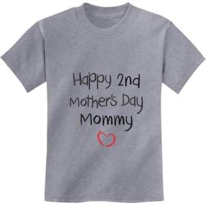 imageHappy 2nd Mothers Day Mommy for Mom Kids TShirtGray