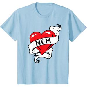 imageKids Mom Heart Tattoo for Mothers Day Love Mom TShirtBaby Blue