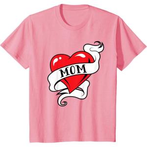 imageKids Mom Heart Tattoo for Mothers Day Love Mom TShirtPink