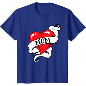 imageKids Mom Heart Tattoo for Mothers Day Love Mom TShirtRoyal Blue