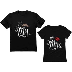 imageMr ampamp Mrs Matching Shirts for Couples Husband Wife Him and Her Couple Outfits TShirts Men XLargeWomen Large Black