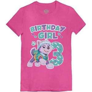 imageSkye Birthday Girl 3 Gifts for Three Years Old Bday Paw Patrol Theme Party Toddler Kids Girls Fitted TShirt A51144dEverest 3rd  Wow Pink