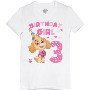 imageSkye Birthday Girl 3 Gifts for Three Years Old Bday Paw Patrol Theme Party Toddler Kids Girls Fitted TShirt A51144dWhite