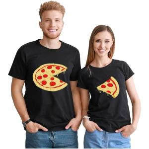 imageThe Missing Piece Pizza Couples Shirts for Him and Her Funny Matching His and Hers Couple Shirt SetMen Black  Women Black