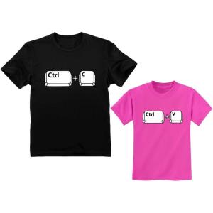 imageTstars Copy Paste Dad and Son Daughter Matching Shirts Ctrl C Ctrl V Gift for Dads Fathers Day Daddy and Me OutfitsDad Black  Child Pink