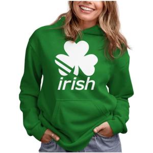 imageTstars St Patricks Day Womens ampamp Teen Girls Hoodie  Irish Shamrock FourLeaf Clover Pullover HoodiesIrish  Green
