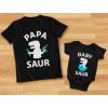 imagePapa ampamp Baby Saur Daddy and Son Daughter Matching Outfits Gifts for New Dads Fathers Day Dad Shirt ampamp Infant BodysuitPapa Black  Baby Black