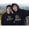 imageTeeStars King ampamp Queen Matching Couple Hoodie Set Valentines Day Gift His ampamp Hers Women Hoodie Women XLargeMen MediumBlack