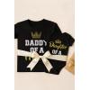 imageTstars Daddy of a Princess Daughter of a King Dad and Baby Matching Outfits Gifts for New Dads Fathers Day Shirts SetMan Black  Baby Black