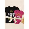imageTstars Daddy of a Princess Daughter of a King Dad and Baby Matching Outfits Gifts for New Dads Fathers Day Shirts SetMan Black  Baby Wow Pink