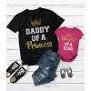 imageTstars Daddy of a Princess Daughter of a King Dad and Baby Matching Outfits Gifts for New Dads Fathers Day Shirts SetMan Black  Baby Wow Pink
