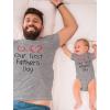 imageTstars Our First Fathers Day Matching Outfits New Dads Gifts Dad Shirt and Son Daughter Infant BodysuitDad Gray  Baby Gray