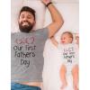 imageTstars Our First Fathers Day Matching Outfits New Dads Gifts Dad Shirt and Son Daughter Infant BodysuitDad Gray  Baby GrayWhite