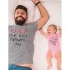imageTstars Our First Fathers Day Matching Outfits New Dads Gifts Dad Shirt and Son Daughter Infant BodysuitDad Gray  Baby Pink
